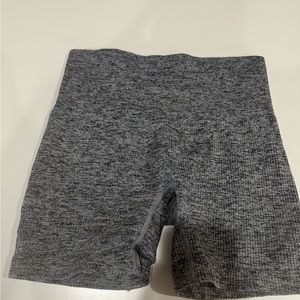 Dark gray ribbed booty shorts